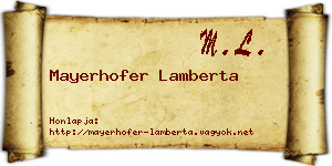 Mayerhofer Lamberta névjegykártya