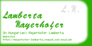 lamberta mayerhofer business card